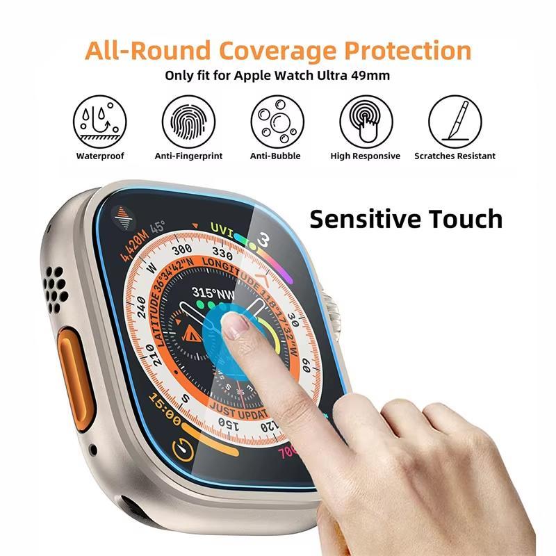 Privacy Tempered Glass Film, 2 Counts HD Clear Anti-spy Screen Protector, Smart Watch Accessories Compatible with Apple Watch Ultra Ultra 2 49mm
