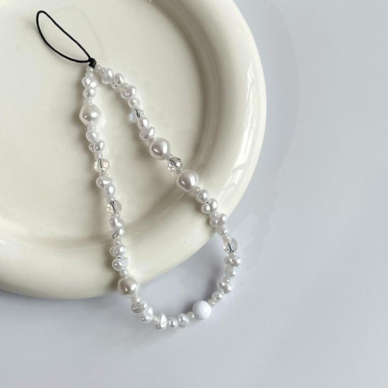 Artificial Crystal Beaded Phone Chain, Cell Phone Lanyard, Fashion Phone Strap For Women & Girls