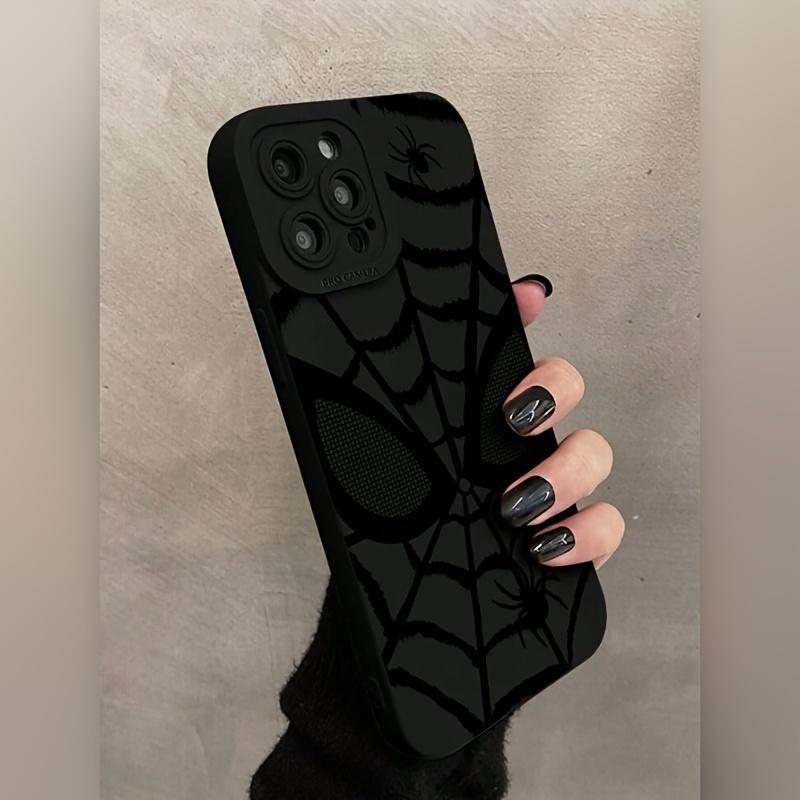 Spider Pattern Design Phone Case, Shockproof Phone Protective Cover, Phone Accessory Compatible with iPhone 14 13 12 11 XS XR X