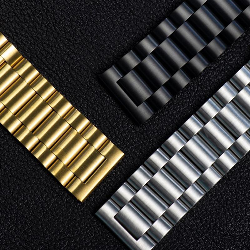 Stainless Steel Watch Band (Band Only), 1 Count Fashionable Watch Band for Men & Women, Wearable Accessories Compatible with Huawei Samsung Apple Smart Watches