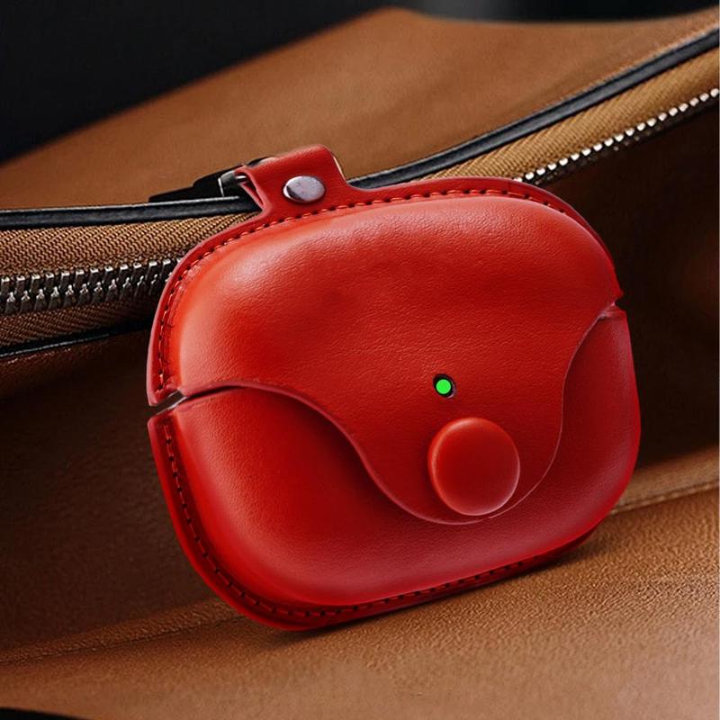 Shockproof PU Leather Earphone Case with Hook, Wireless Earphone Protective Cover, Earphone Protector Compatible with AirPods 1 2 3 Pro