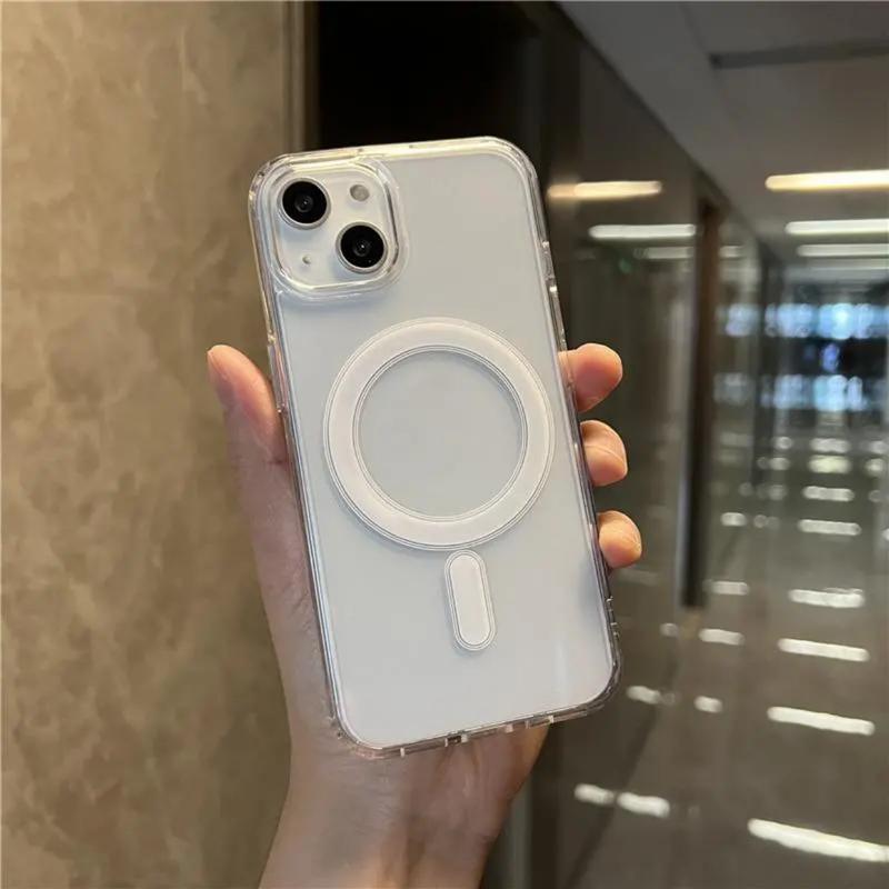 1 Piece Clear Magnetic Phone Case,Charging Phone Case, Shockproof Phone Case Accessory Compatible With iPhone 15 14 13 12 11 Pro Max Plus Mini