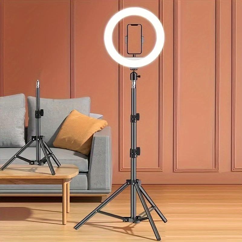 10 Brightness Enhancing LED Ring Light with Universal Mobile Phone Tripod Stand - Perfect for Flawless Selfies, Photography, Video Recording, and Seamless Zoom Meetings