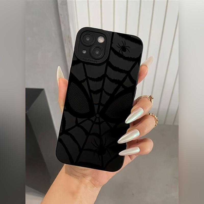 Spider Pattern Design Phone Case, Shockproof Phone Protective Cover, Phone Accessory Compatible with iPhone 14 13 12 11 XS XR X