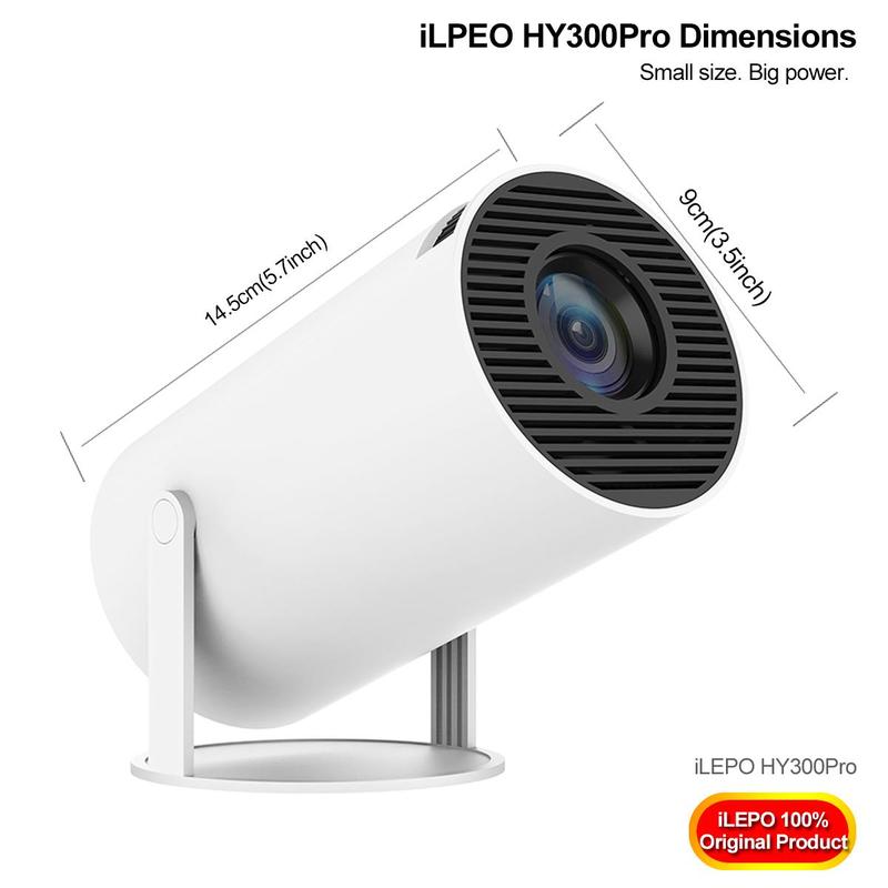 ILEPO Portable Projector, 4K Projector, WiFi Bluetooth-compatible Mini Projector, 180° Rotatable Projector, Outdoor Movie Projector