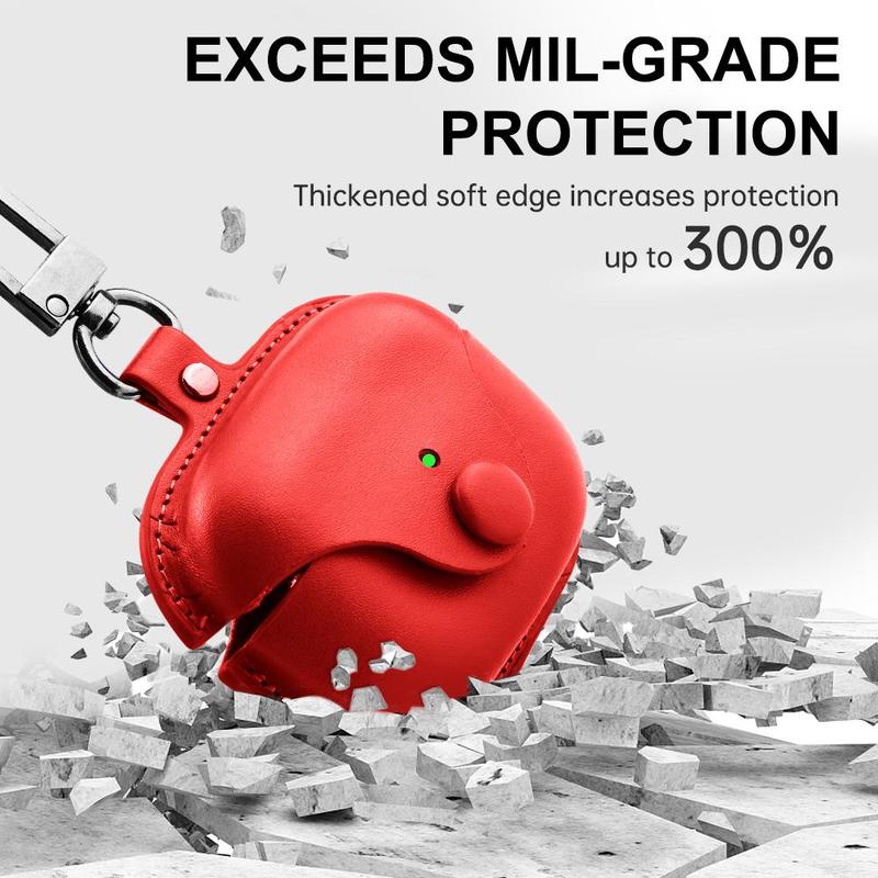 Shockproof PU Leather Earphone Case with Hook, Wireless Earphone Protective Cover, Earphone Protector Compatible with AirPods 1 2 3 Pro