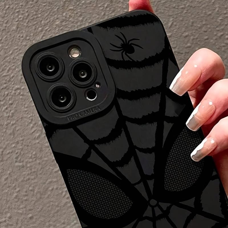 Spider Pattern Design Phone Case, Shockproof Phone Protective Cover, Phone Accessory Compatible with iPhone 14 13 12 11 XS XR X