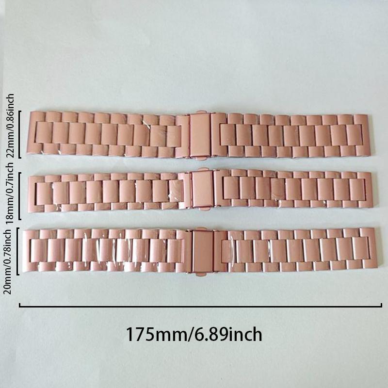 Stainless Steel Watch Band (Band Only), 1 Count Fashionable Watch Band for Men & Women, Wearable Accessories Compatible with Huawei Samsung Apple Smart Watches
