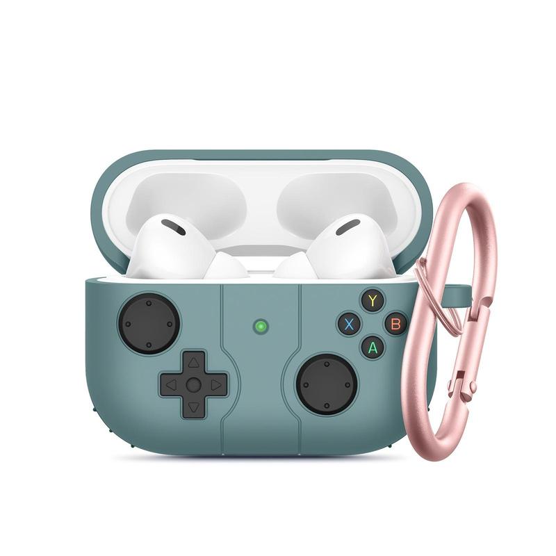 Gamepad Design Protective Case with Carabiner Compatible With Apple Airpods Pro2