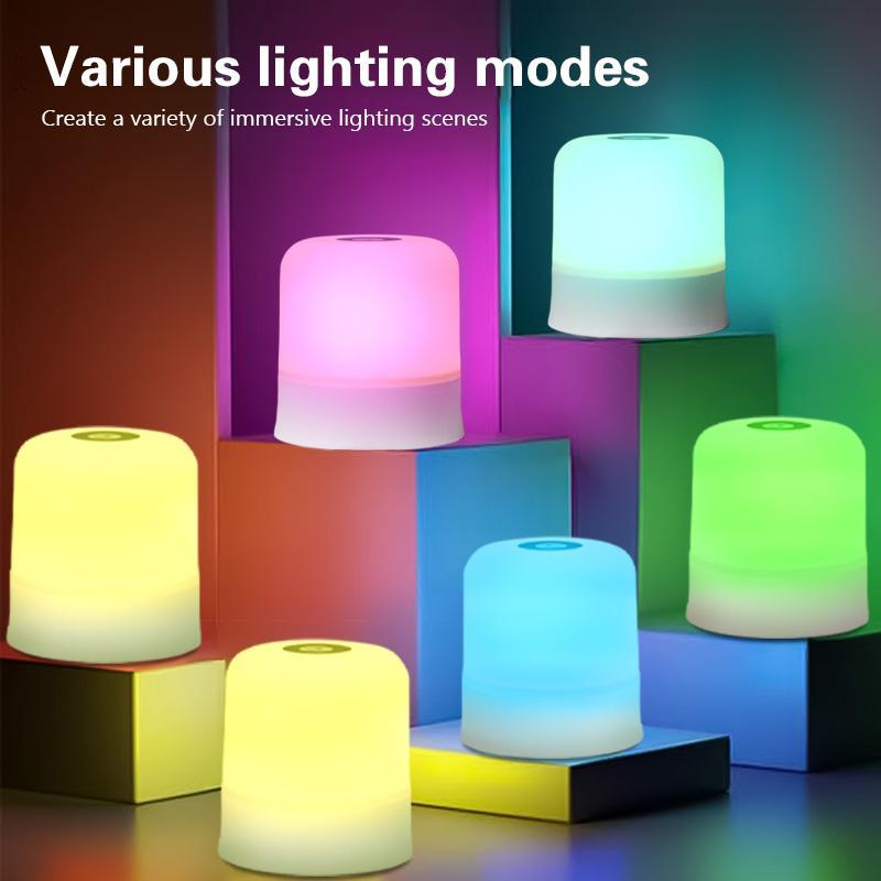 USB Rechargeable LED Night Light, 16-color Changing Touch Control Night Light, Decorative Light for Bedroom, Living Room, Home Decor