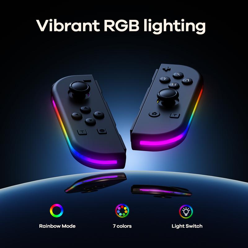 PKMACE 2 Pack Switch Controller with RGB LED, 2 Pack Adjustable Turbo & Vibration, Motion Control Wake-Up Screenshot Console