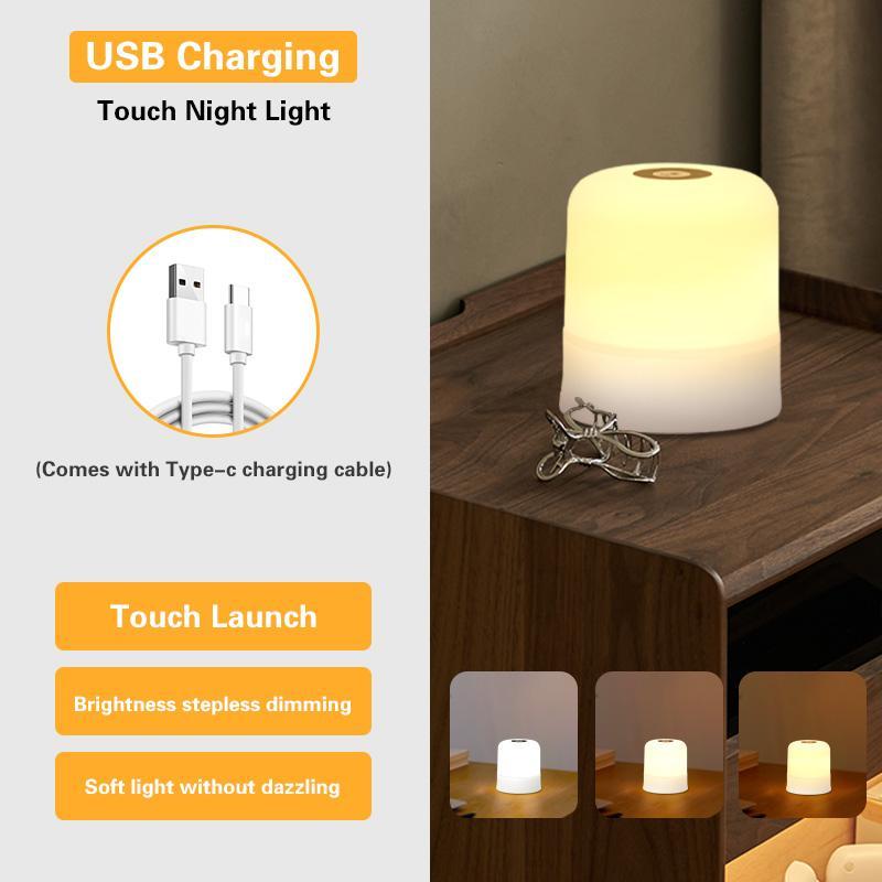 USB Rechargeable LED Night Light, 16-color Changing Touch Control Night Light, Decorative Light for Bedroom, Living Room, Home Decor