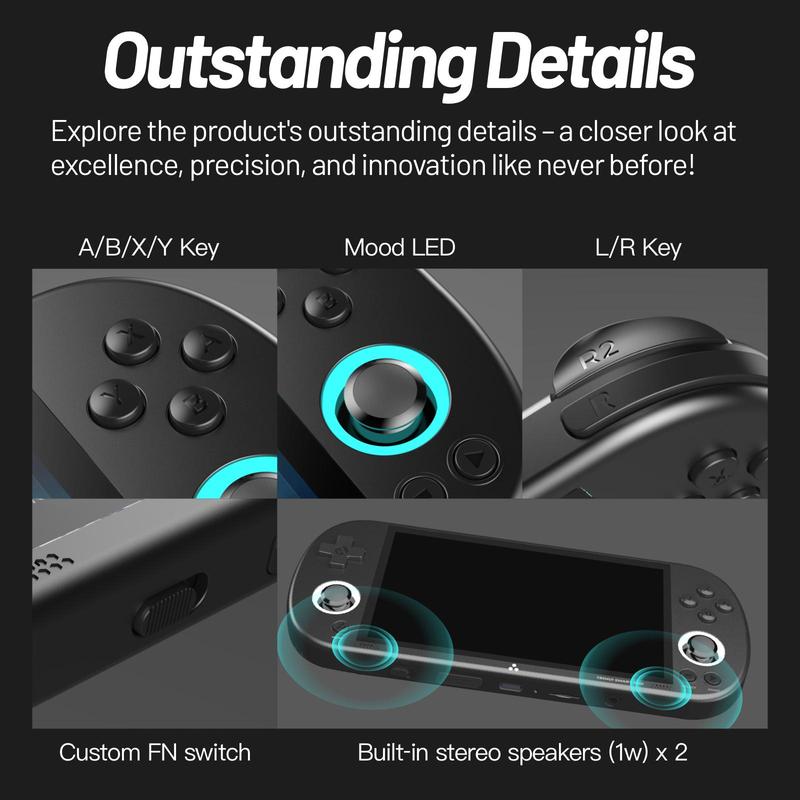 TRIMUI Smart Pro Handheld Game Console, 1 Count 4.96 Inch IPS Full Fit Screen 1280*720 Resolution Game Console, Gift for Friend, Game Peripherals