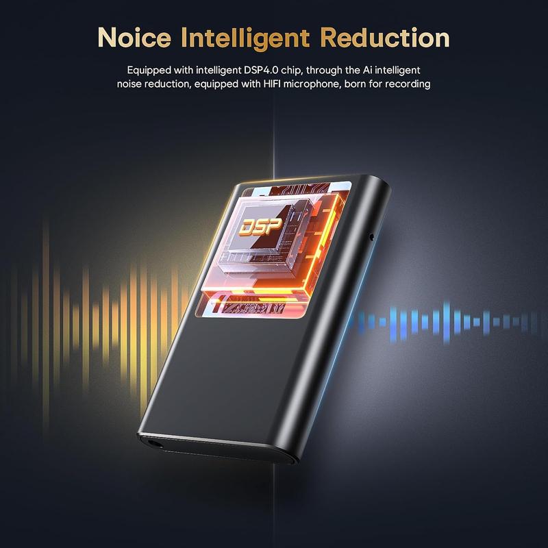 Voice Recorder - 64GB Voice Activated Recorder with AI Noise Cancellation, Recording Device with 750 Hours Storage,Digital Video Recorders with Playback for Interviews Meeting Classes (Black 1)