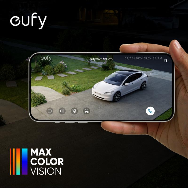 eufyCam S3 Pro Add-on Camera, Solar Camera Outdoor Wireless, MaxColor Night Vision, 4K Security Camera with Solar Panel, Forever Power 2.0, Face Recognition AI, Expandable Local Storage, No Monthly Fee