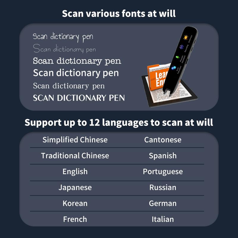 2.99 Inch HD Display Translation Pen for Fall, Multi-purpose One-key Translation Pen, Multifunctional Translation Pen for Learning, Office, Travel 2024 New Christmas Gifts Black Friday Sales
