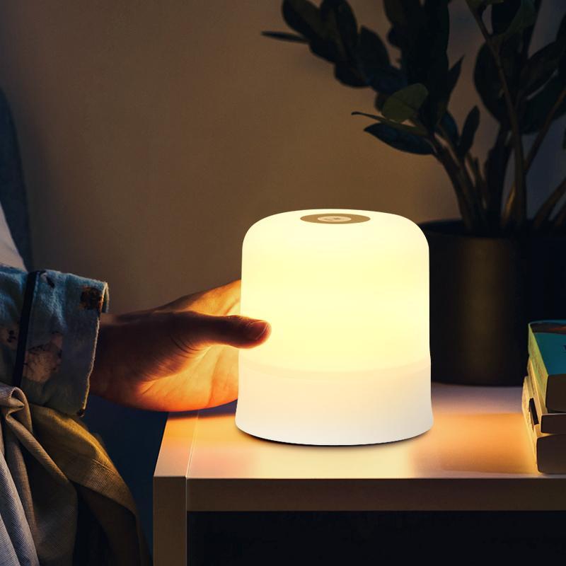 USB Rechargeable LED Night Light, 16-color Changing Touch Control Night Light, Decorative Light for Bedroom, Living Room, Home Decor