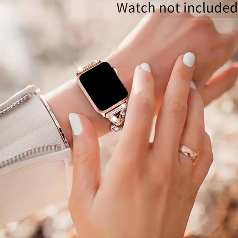 Rhinestone Decor Watch Band, 1 Count Fashionable Watch Band for Women, Replacement Smart Watch Band for Apple Watch Band 41mm 38mm 40mm 44mm 45mm 49mm 42mm