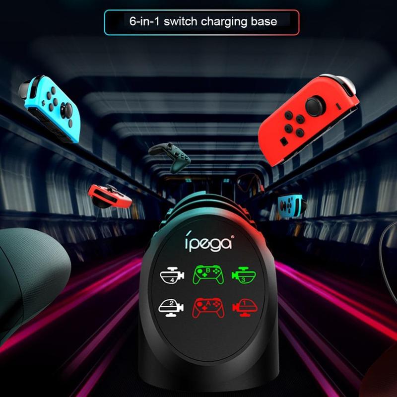 Desktop Game Controller Charger, 6 In 1 Game Controller Charging Station For Nintendo Switch & OLED, Game Controller Charging Stand, Console Accessories, Stocking Fillers Gift