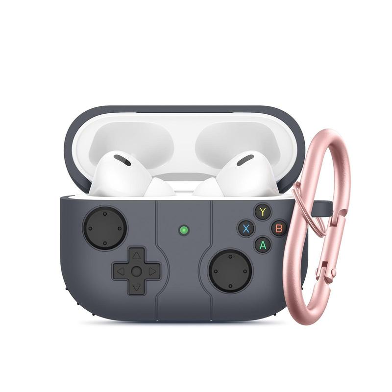 Gamepad Design Protective Case with Carabiner Compatible With Apple Airpods Pro2