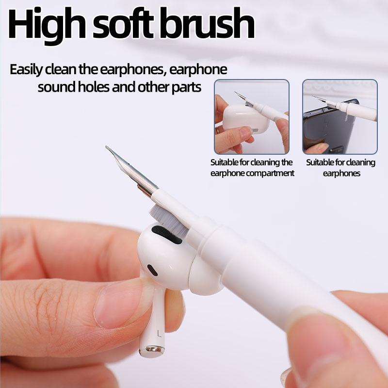 Bluetooth earbuds cleaner kit pen, shape with soft brush for wireless earphones Bluetooth headphones charging case accessories tool, computer, camera, keyboard