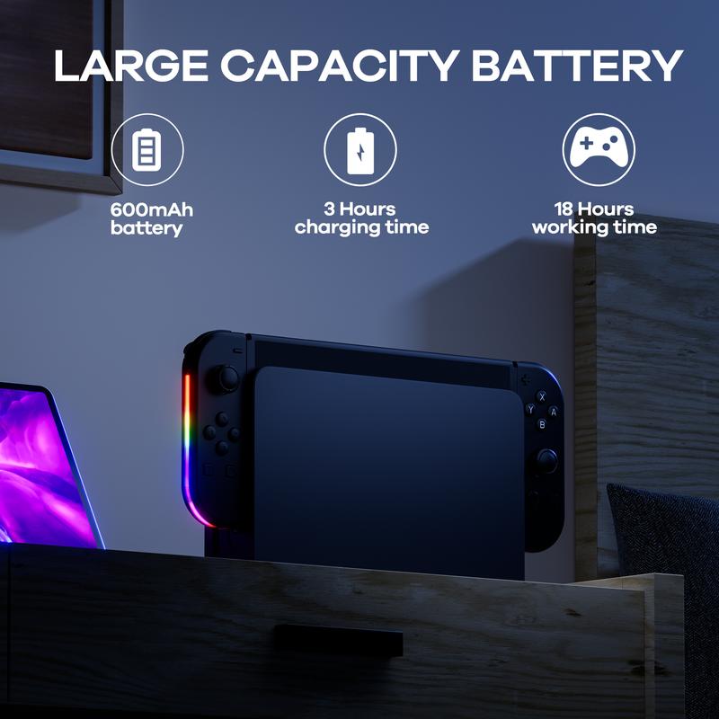 PKMACE 2 Pack Switch Controller with RGB LED, 2 Pack Adjustable Turbo & Vibration, Motion Control Wake-Up Screenshot Console
