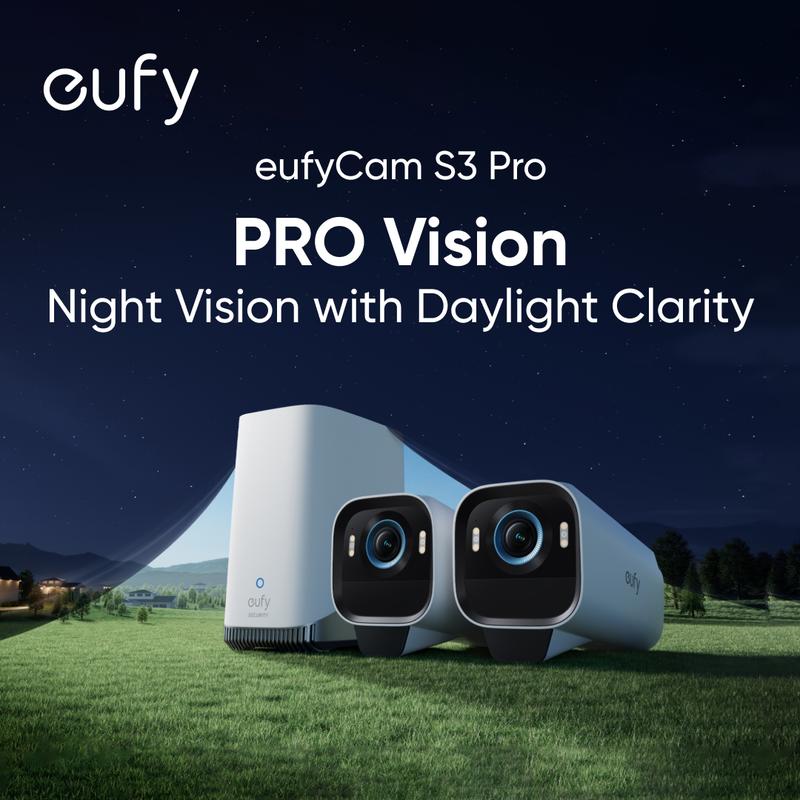 eufyCam S3 Pro Add-on Camera, Solar Camera Outdoor Wireless, MaxColor Night Vision, 4K Security Camera with Solar Panel, Forever Power 2.0, Face Recognition AI, Expandable Local Storage, No Monthly Fee