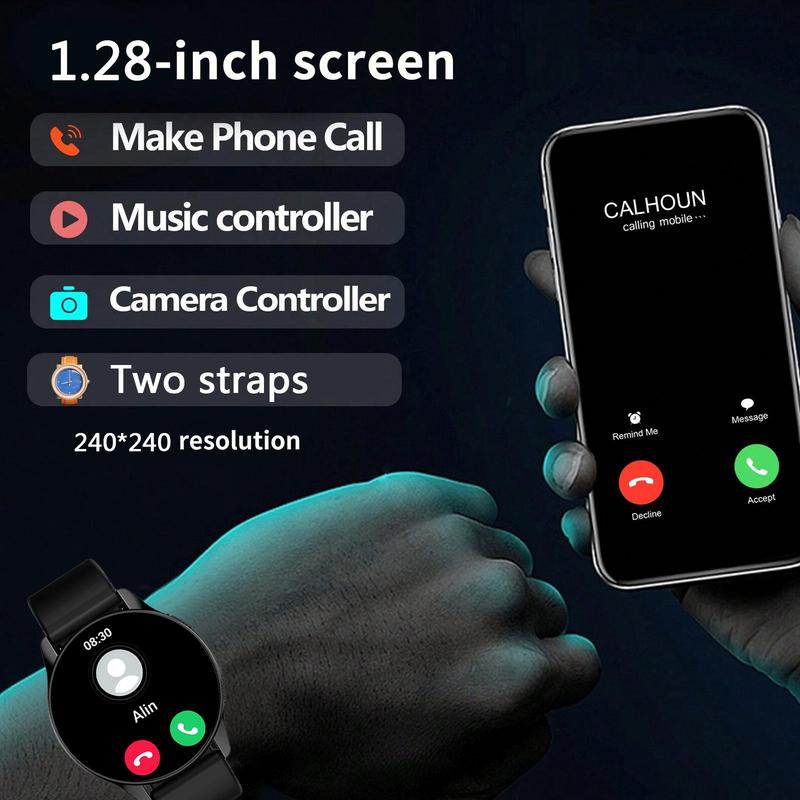 Multifunctional 1.28'' Smart Watch, Digital Watch with Message Reminder Function, Sports Watch with 100+ Sports Modes for Women & Men, Men's Tech Gadgets 2024