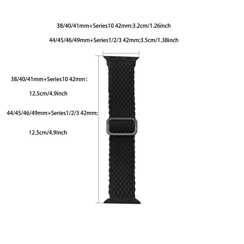 Braided Nylon Watch Band, 6 Counts Replacement Watch Band Compatible with iWatch Series 10 9 8 7 6 5 4 3 2 1 SE, Smart Watch Accessories