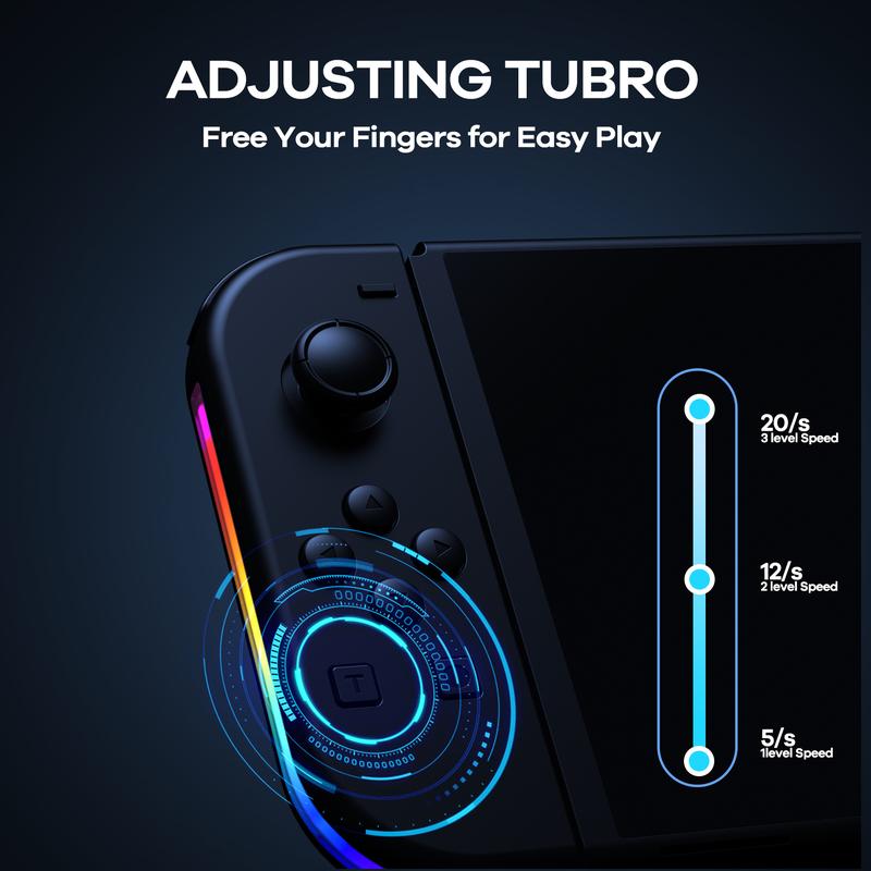 PKMACE 2 Pack Switch Controller with RGB LED, 2 Pack Adjustable Turbo & Vibration, Motion Control Wake-Up Screenshot Console