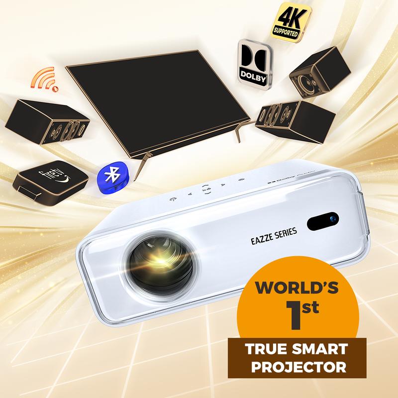 [Netflix-Officially-Licensed] 1080P Full HD Portable Projector, AI Auto Focus&Keystone, DoIby Sound, Compatible with Smartphone HDMI USB AV