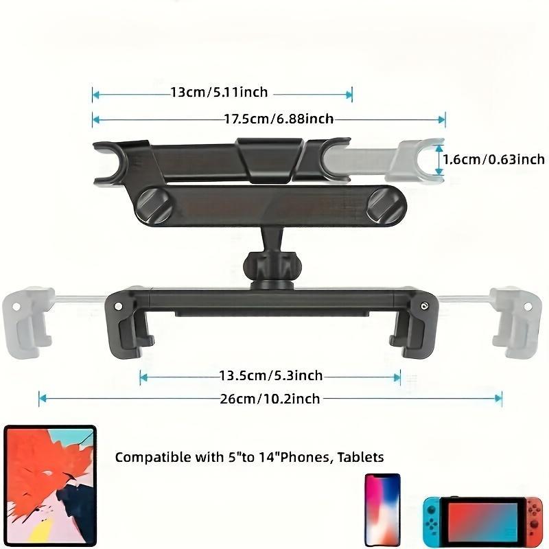 Car Seat Back Phone Holder, Foldable Car Seat Back Phone Mount, Universal Car Interior Accessories for Tablet & Smartphone