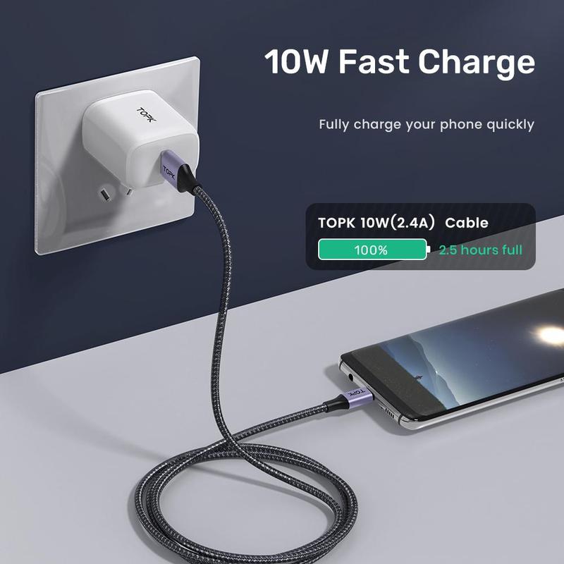 18W Fast Charging Data Cable, Micro USB Charger Cord For Samsung Sony Xiaomi Huawei
