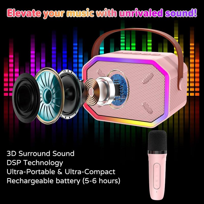 2024 Christmas Gifts for Kids Portable Wireless Karaoke Speakers with 2 Bluetooth Microphones - Ideal Birthday Party Gift for Boys Girls
