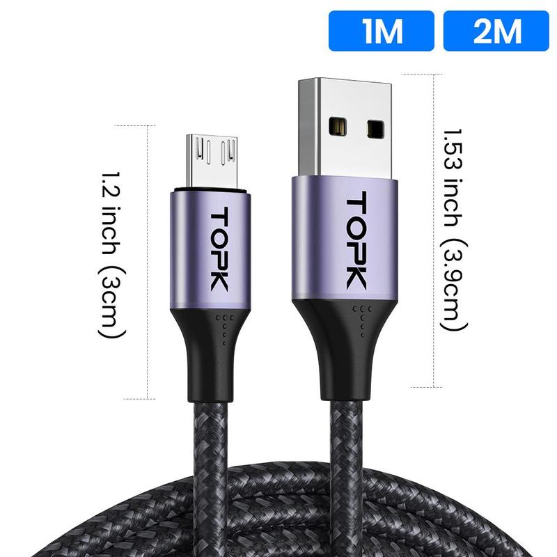 18W Fast Charging Data Cable, Micro USB Charger Cord For Samsung Sony Xiaomi Huawei