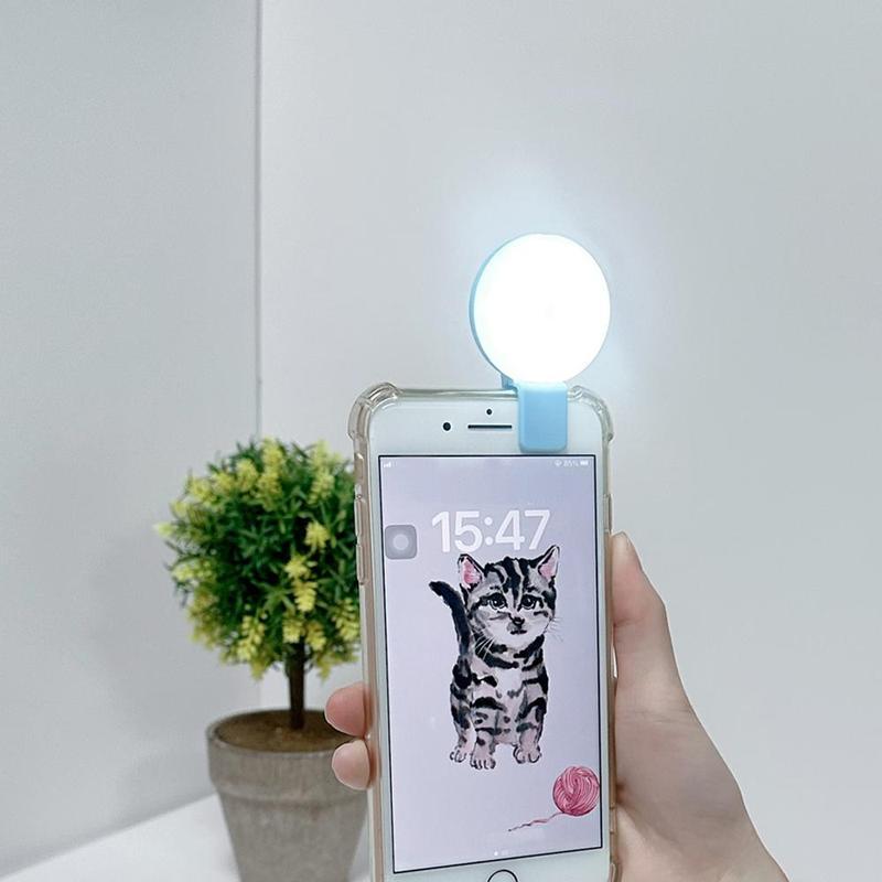 Portable Mini Phone Flash Light, USB Rechargeable Phone Fill Light, Mobile Phone Selfie Light, Suitable for Mobile Phone, Tablet, Camera, Video, Photography