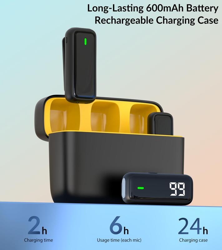 Wireless Lavalier Microphone for iPhone and iPad, Android with Charging Case, for Recording Vlog TikTok - Noise Reduction Smartphone Chargeable christmas gift ideas Black Friday Deals tiktok shop store
