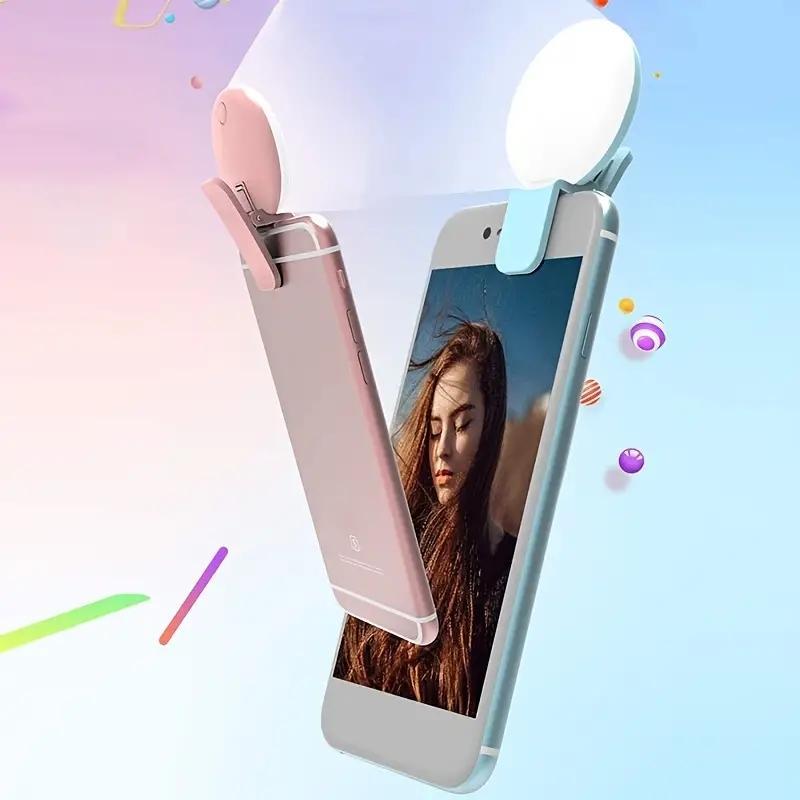 Portable Mini Phone Flash Light, USB Rechargeable Phone Fill Light, Mobile Phone Selfie Light, Suitable for Mobile Phone, Tablet, Camera, Video, Photography