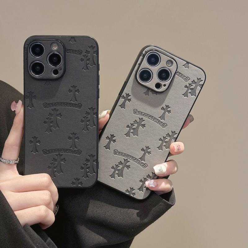 Now hot iphone 16 15 14 13 12pro max cross logo premium leather phone case,iPhone 16 15plus cross pattern environmentally friendly leather phone case arc case,cool phone cases for both men and women Protective Protection Cross Logo Cover Protector