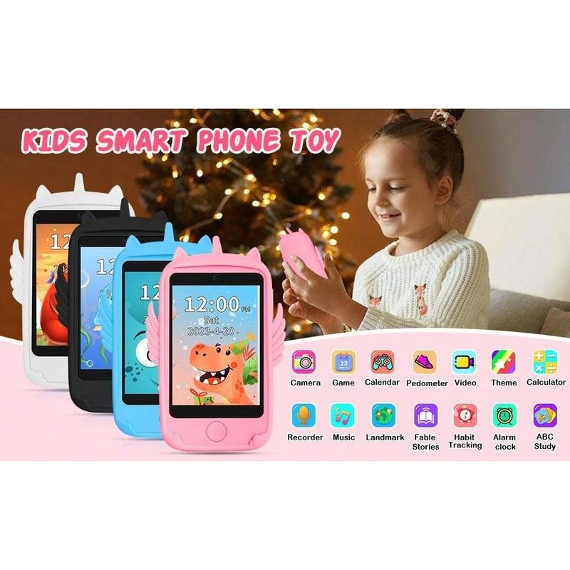Kids Smart Phone With Calls SOS, 2.8'' Touchscreen Phone With SD Card For Age 3-12 Girls Boys, 19 Learning Games, MP3 Music Player Camera Smartphone Smart Watch Adjustable Charging