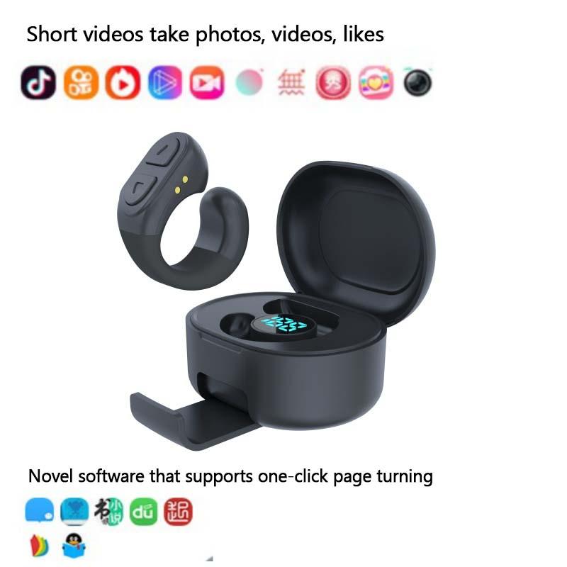 Portable Selfie Remote Control, Rechargeable Wireless Remote Control, Selfie Ring for Taking Photos, Videos, Reading Ebooks, Compatible with Phones