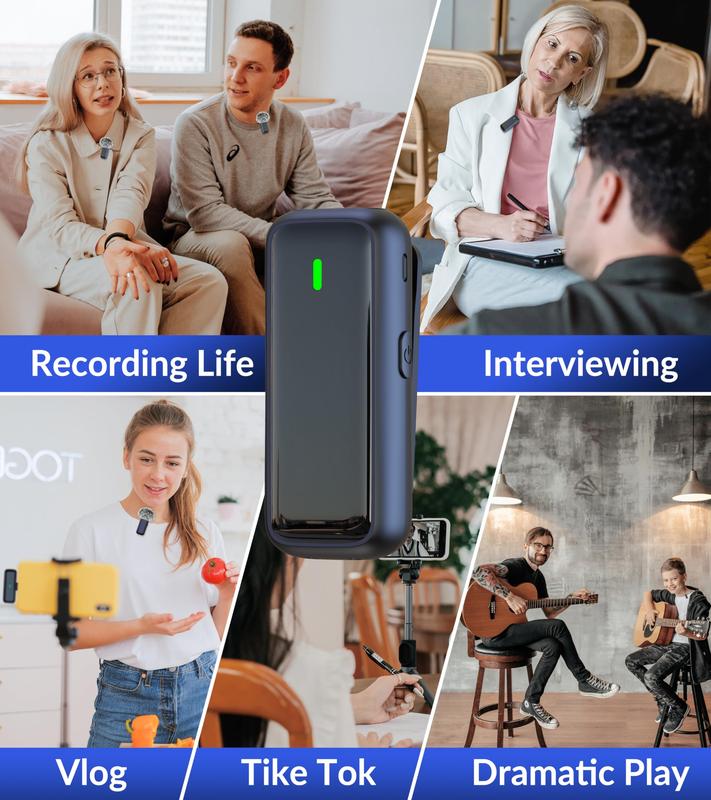 Wireless Lavalier Microphone for iPhone and iPad, Android with Charging Case, for Recording Vlog TikTok - Noise Reduction Smartphone Chargeable christmas gift ideas Black Friday Deals tiktok shop store
