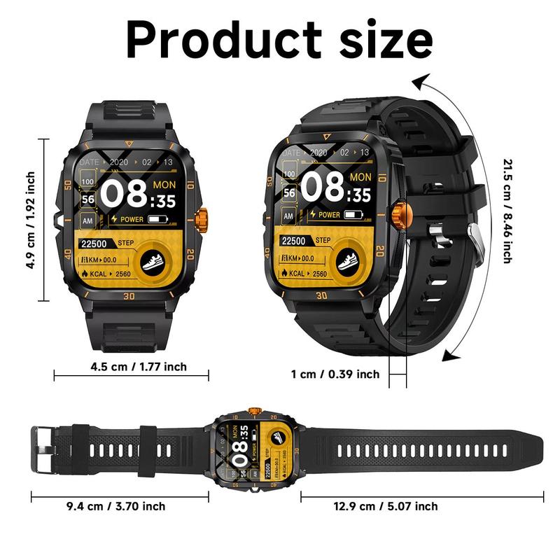 SIMSONLAB Multifunctional Smart Watch, Fashionable Digital Watch with Multiple Sports Modes, Sports Tracker with Wireless Calls and Music