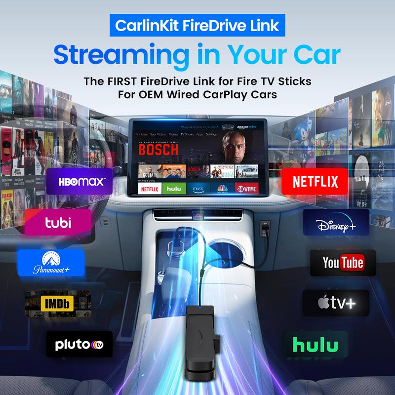 CarPlay Converter HDMI Multimedia TV Adapter fit for  Fire TV Stick, Compatible with any car model with factory wired CarPlay, 1080P@60fps