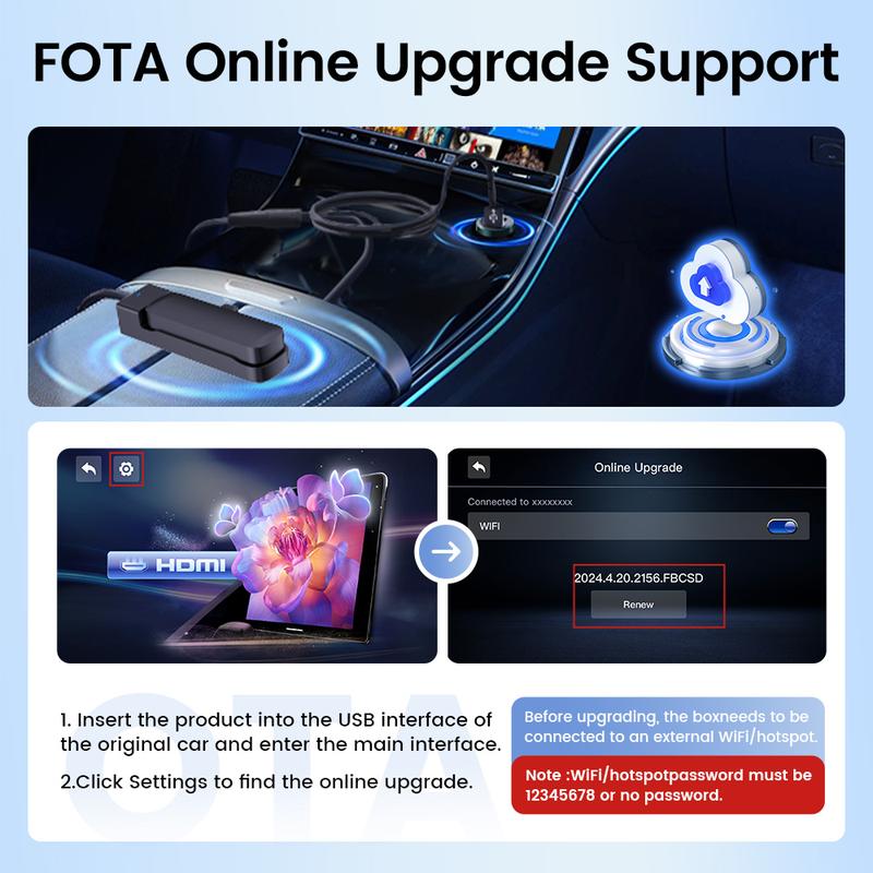 CarPlay Converter HDMI Multimedia TV Adapter fit for  Fire TV Stick, Compatible with any car model with factory wired CarPlay, 1080P@60fps