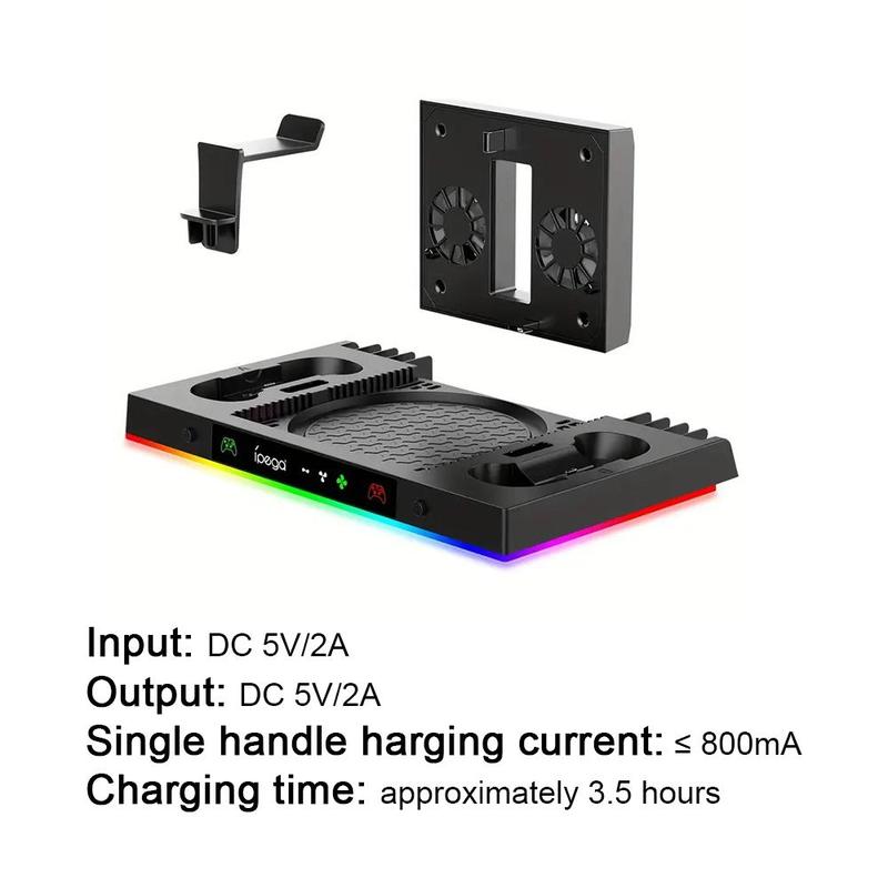 Multifunctional Cooling Stand for Xbox Series X, Smart Charger Headphone Hanger Card Organizer, Console Accessories