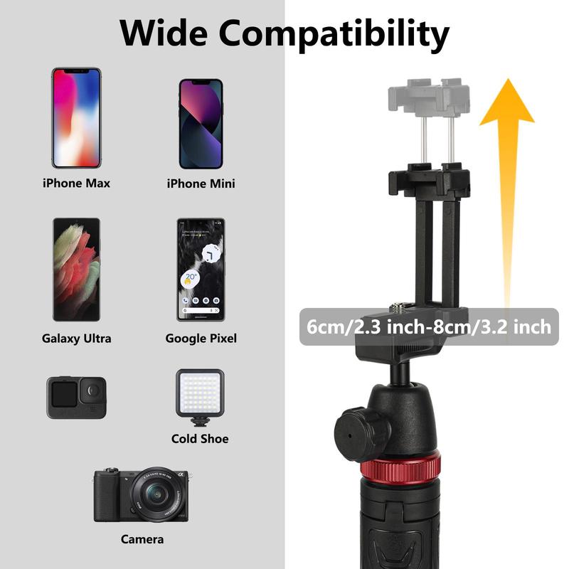 1.5m Selfie Stick Tripod Stand Phone Mount, 1 Count Extendable Cellphone Tripod Stand, Multifunctional Tripod for Phone Cold Shoe Camera for Live Streaming, Video Recording, Smartphone Accessories, Phone Holder, Selfie Stand
