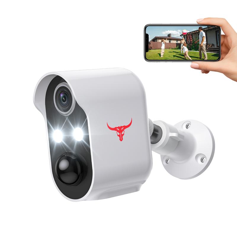 1080P Wireless Security Camera with Spotlights, AI Human Detection, Color Night Vision, 2-way Talk, FHD Live view, Cloud Storage, 2.4G WiFi, Battery powered, Indoor Outdoor Surveillance for Home Security