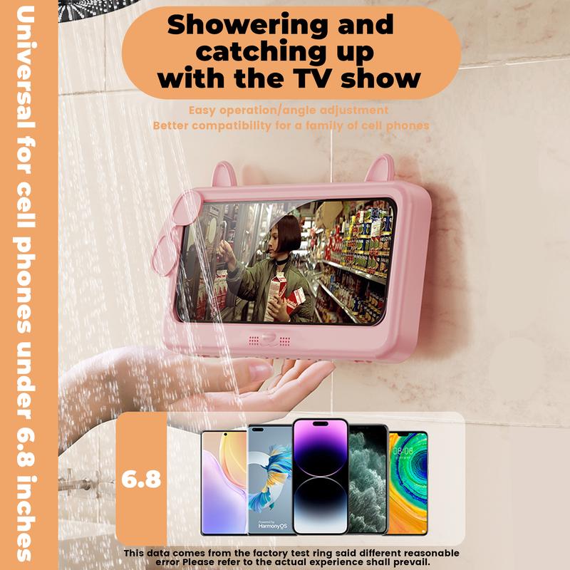ALL FUN Bathroom waterproof phone case -  touch screen waterproof phone case with speaker audible bit 360 adjustable hole-free Accessories Smartphone