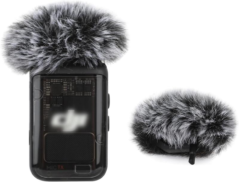 Grey Windscreen for DJI MIC 2    POCKET 3 Microphone Furry Wind Muff Grey , 2-Pack